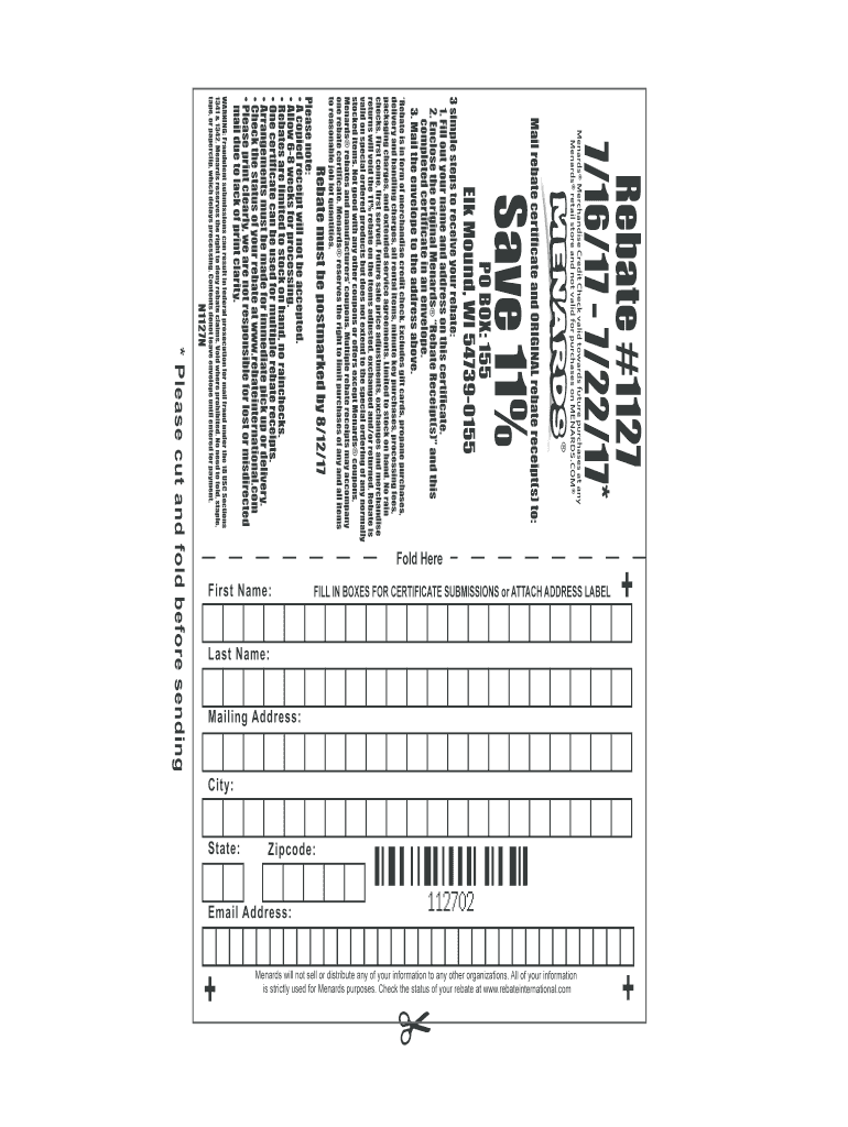 Menards 10 Rebate Form