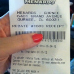 Menards No Rebate Receipt