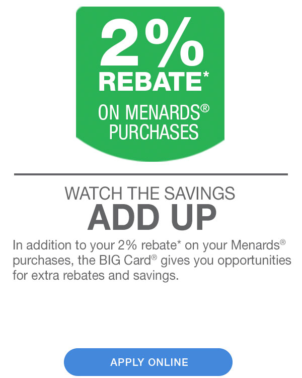 Menards Big Card Quarterly Rebate