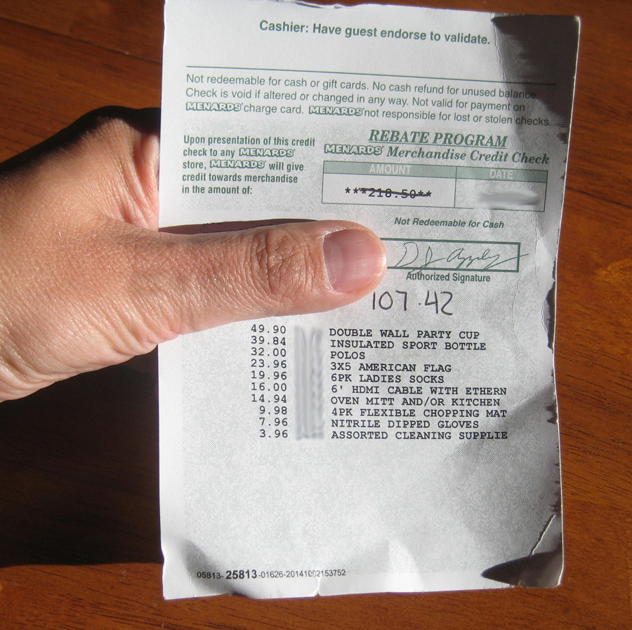 Can You Use A Copy Of A Menards Rebate Receipt