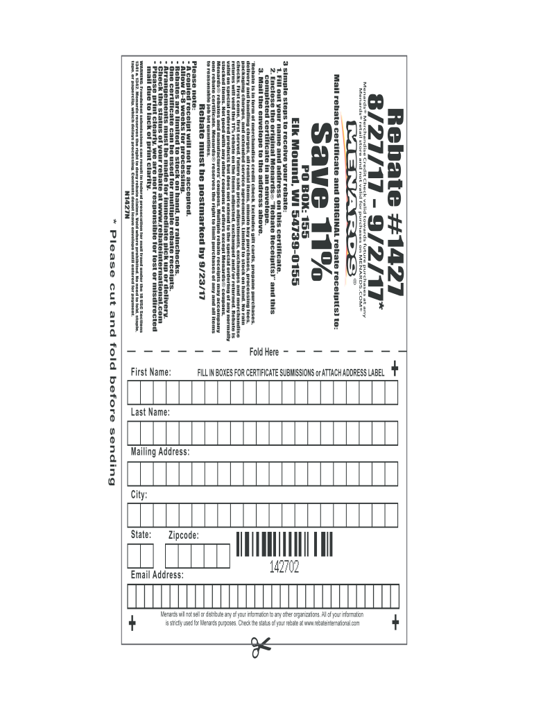 Menards Rebate 1427