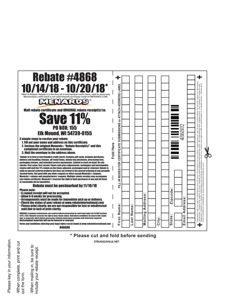 Menards Rebate Card Balance