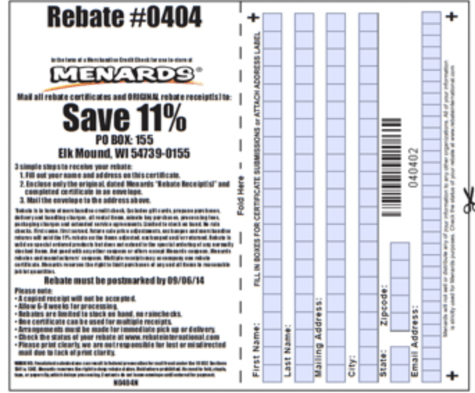 Is Menards Still Doing 11 Rebate