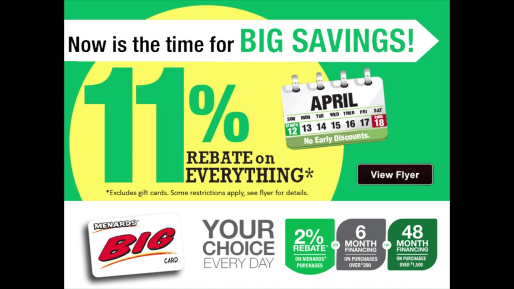 Is Menards Doing Their 11 Rebate