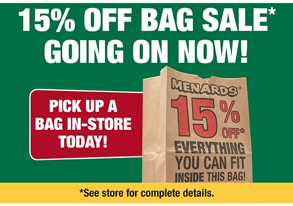 Is Menards 15 Off Bag Sale A Rebate