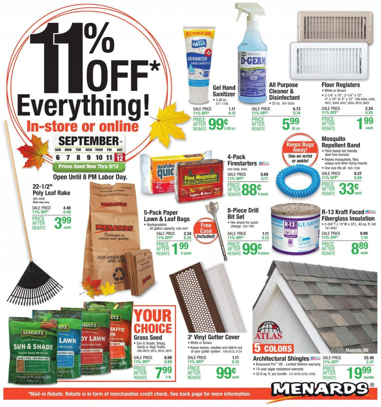 Menards 11 Rebate Sale History Dates