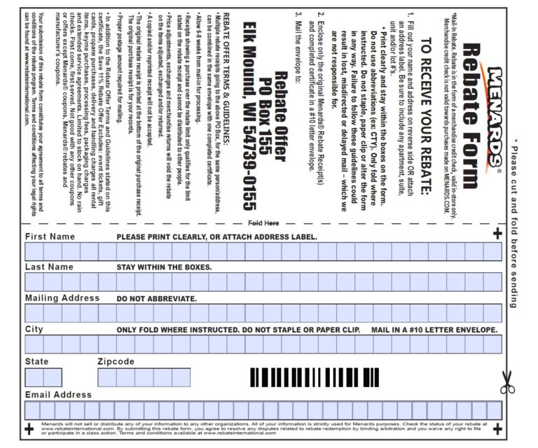 Menards Other Rebate