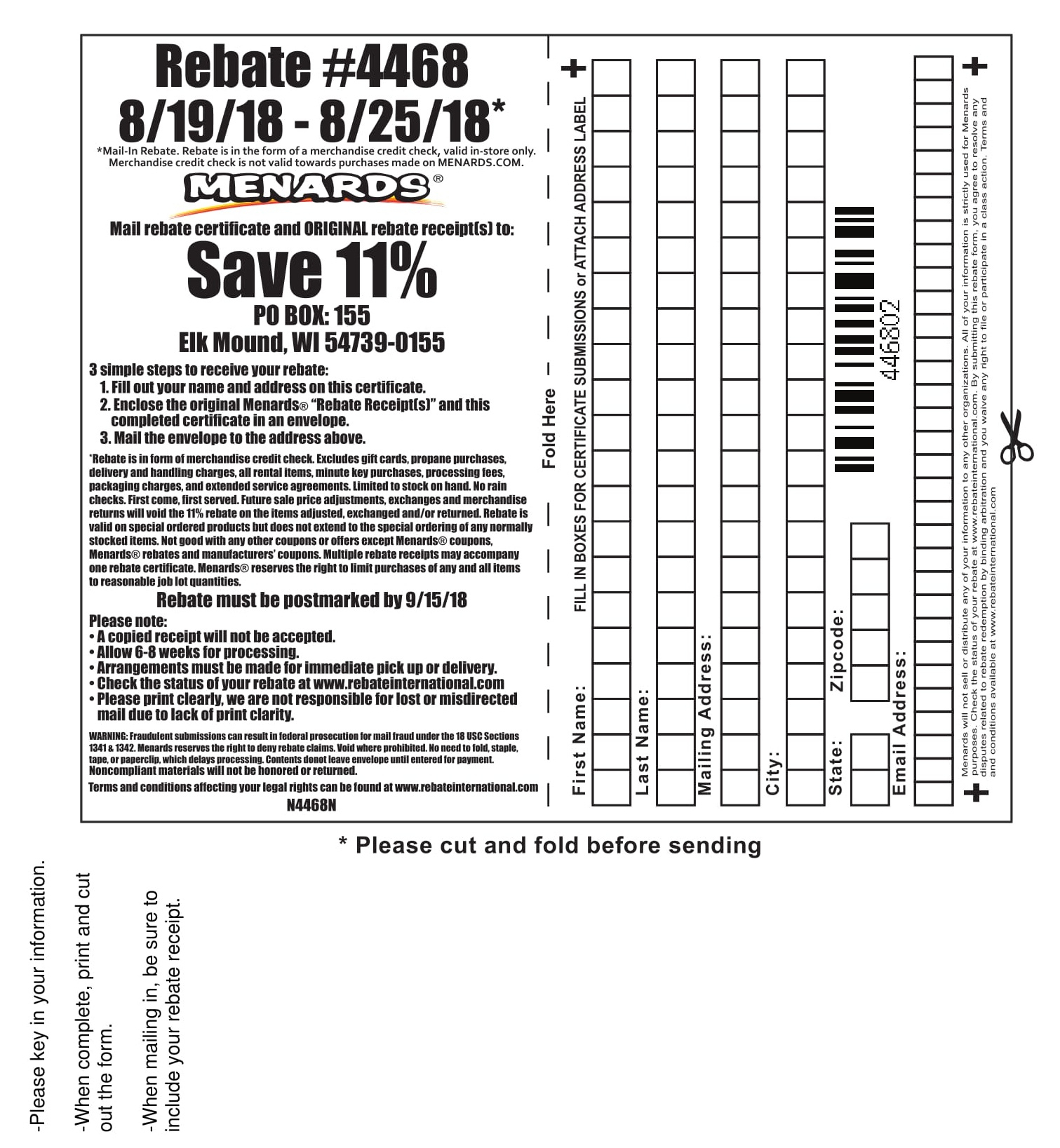 Menard's Rebate